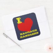 Sticker Carré "I Love BBagage Handlers" Bagages (Enveloppe)