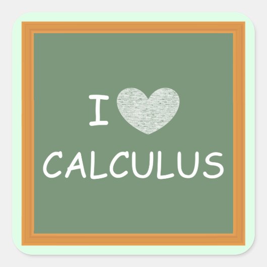 Sticker Carré I Love Calculus (Devant)