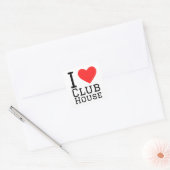 Sticker Carré I love club house (Enveloppe)
