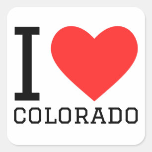 Sticker Carré I love Colorado
