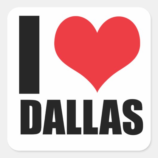 Sticker Carré I love Dallas (Devant)