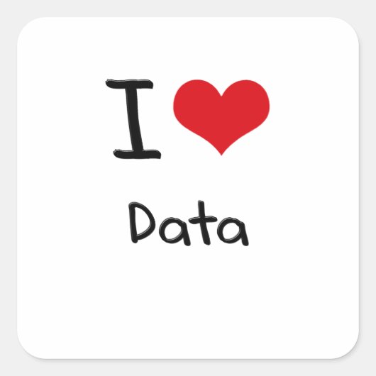 Sticker Carré I Love Data (Devant)