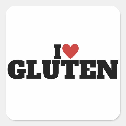 Sticker Carré I Love Gluten (Devant)