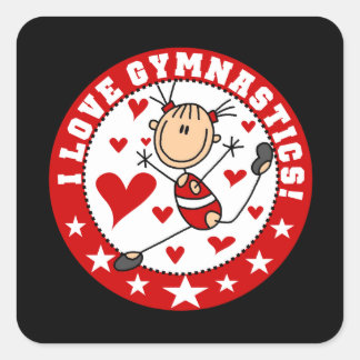 Sticker Carré I Love Gymnastique