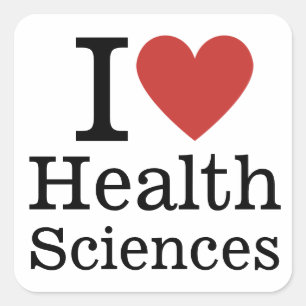 Sticker Carré I ❤️ Love Health Sciences for Students/Faculty