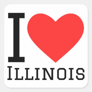 Sticker Carré I love Illinois