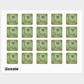 Sticker Carré I Love Irish (Feuille)