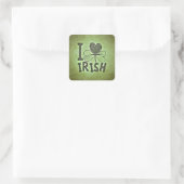 Sticker Carré I Love Irish (Sac)