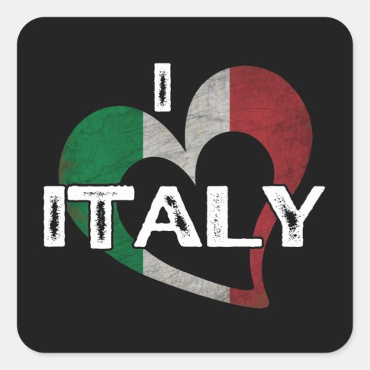 STICKER CARRÉ I LOVE ITALY (Devant)