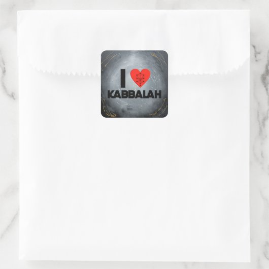 Sticker Carré I love Kabbalah  (Sac)