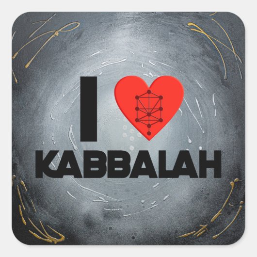 Sticker Carré I love Kabbalah  (Devant)