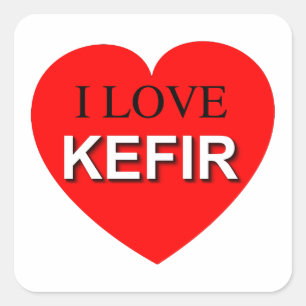 Sticker Carré I Love Kefir