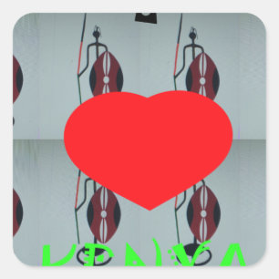Sticker Carré I Love Kenya Art Print