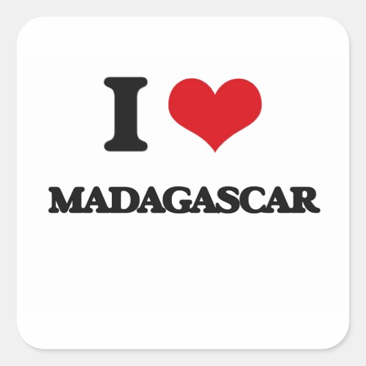 Sticker Carré I Love Madagascar (Devant)