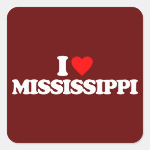 Sticker Carré I LOVE Mississippi