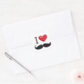 Sticker Carré I Love MUSTACHE Nr 1 (Enveloppe)
