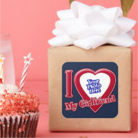 I Love My Girlfriend Photo Red Heart Navy Blue