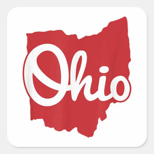 Sticker Carré I love My Ohio Home Script Ohio (Devant)