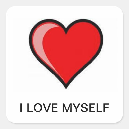 STICKER CARRÉ I LOVE MYSELF (Devant)