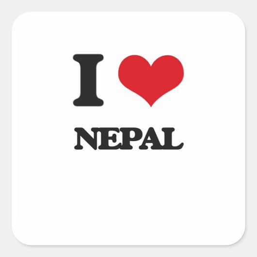Sticker Carré I Love Nepal (Devant)