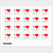 Sticker Carré I Love Netball Positions Stick Figures (Feuille)