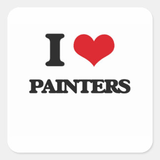 Sticker Carré I Love Painters