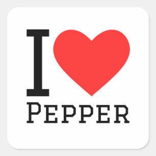 Sticker Carré I love pepper