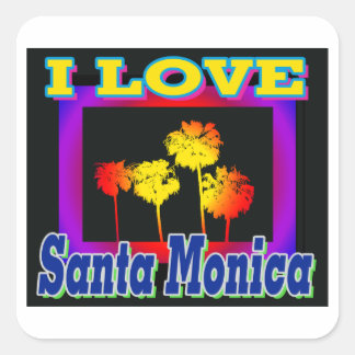 Sticker Carré I LOVE Père Noël Monica Palm Trees in the Box Stic