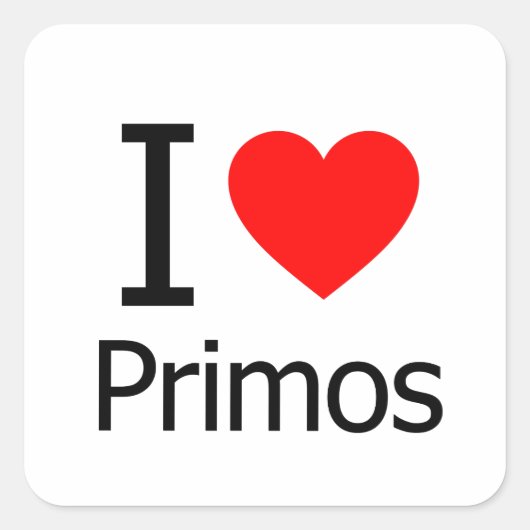 Sticker Carré I Love Primos (Devant)