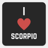 Sticker Carré I Love Scorpio Zodiac (Devant)