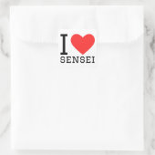 Sticker Carré I love sensei (Sac)
