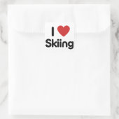 Sticker Carré I Love Skiing (Sac)