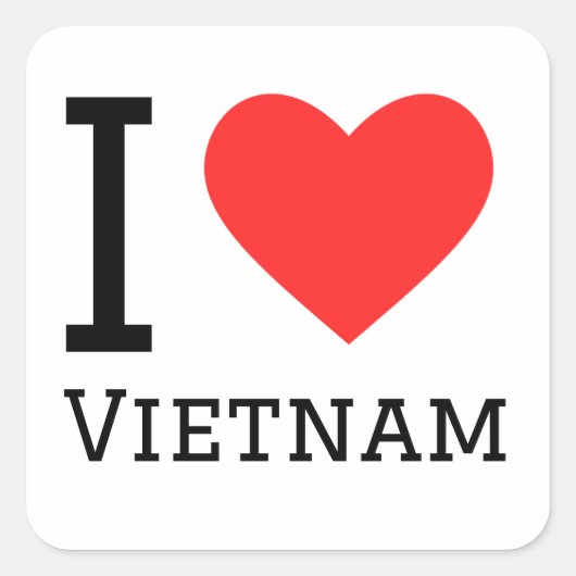 Sticker Carré I love Vietnam (Devant)
