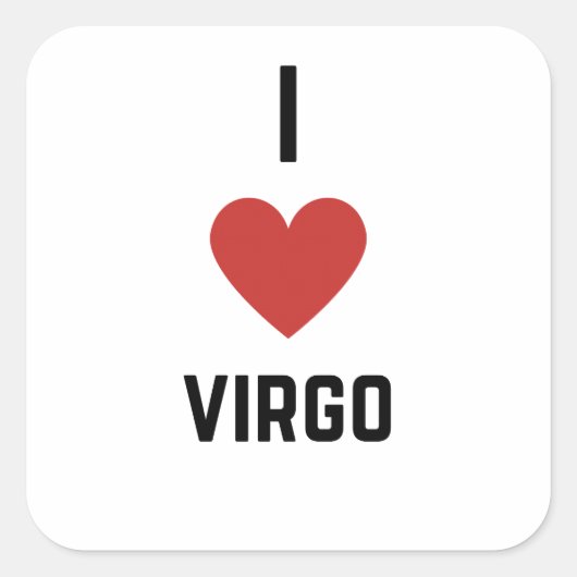 Sticker Carré I Love Virgo Zodiac (Devant)