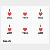 Sticker Carré I Love Virgo Zodiac (Feuille)