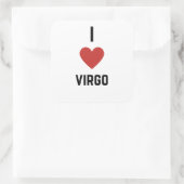Sticker Carré I Love Virgo Zodiac (Sac)