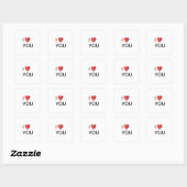 Sticker Carré I love YOU (Feuille)