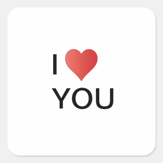 Sticker Carré I love YOU (Devant)