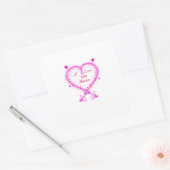 Sticker Carré I Love You More Classic Romantic Design  (Enveloppe)