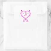 Sticker Carré I Love You More Classic Romantic Design  (Sac)