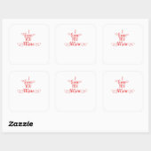 Sticker Carré I Love You More Minimal Romantic Style  (Feuille)