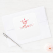 Sticker Carré I Love You More Minimal Romantic Style  (Enveloppe)