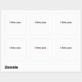 Sticker Carré I Love You More Mixed Fonts Typography Design  (Feuille)