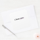 Sticker Carré I Love You More Mixed Fonts Typography Design  (Enveloppe)