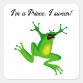 Sticker Carré I’m a Fairy Tale Prince Funny Green Frog Cartoon (Devant)
