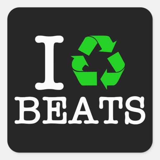 Sticker Carré I Recycle Les Beats (Devant)