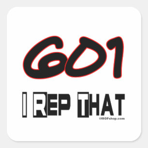 Sticker Carré I représentant cet indicatif régional 601