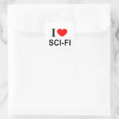 STICKER CARRÉ I ❤️ SCI - FI I LOVE SCI - FI I HEART SCI - FI (Sac)