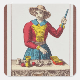 Sticker Carré I The Magician, sept cartes tarot