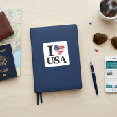 STICKER CARRÉ "I ❤️ USA"